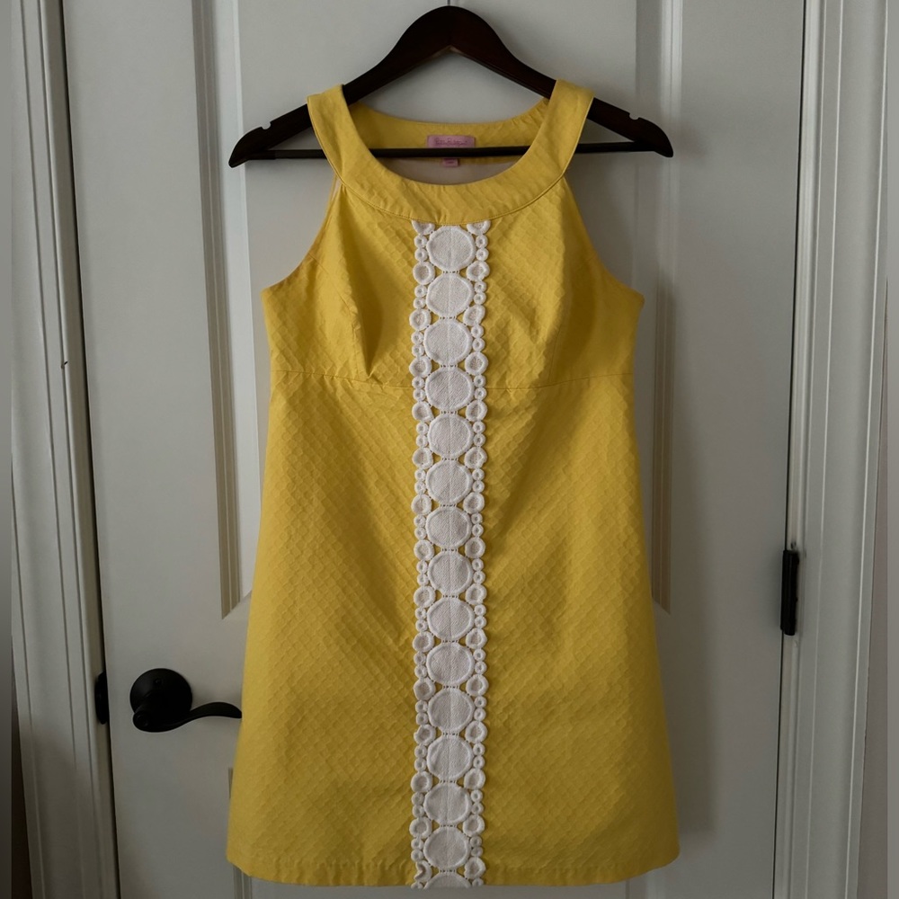 Yellow Lilly Pulitzer Shift Dress Size 4